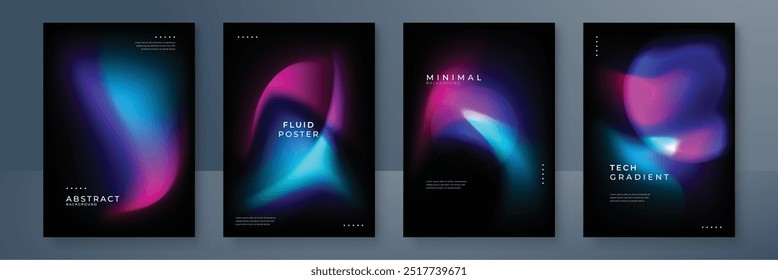 Abstract deep red and blue vibrant gradient colors backgrounds for fashion flyer, brochure design. Set of soft, bright gradient wallpaper for mobile apps, ui design, banner, poster