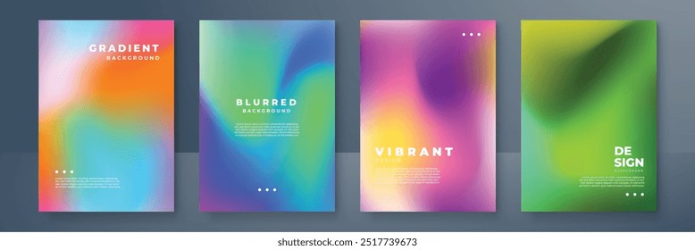 Abstractas rojo profundo y azul vibrante gradiente colores de fondo para el volante de moda, diseño de folleto. Conjunto de Fondo de pantalla de gradiente suave y brillante para App móviles, diseño de ui, Anuncio, póster