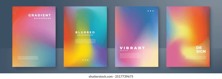 Abstract deep red and blue vibrant gradient colors backgrounds for fashion flyer, brochure design. Set of soft, bright gradient wallpaper for mobile apps, ui design, banner, poster