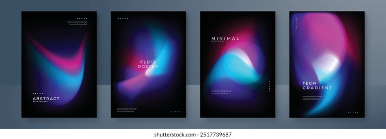 Abstract deep red and blue vibrant gradient colors backgrounds for fashion flyer, brochure design. Set of soft, bright gradient wallpaper for mobile apps, ui design, banner, poster