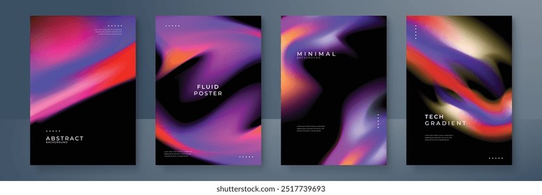 Abstract deep red and blue vibrant gradient colors backgrounds for fashion flyer, brochure design. Set of soft, bright gradient wallpaper for mobile apps, ui design, banner, poster