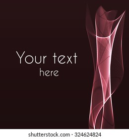 Abstract deep red color wave composition smoke