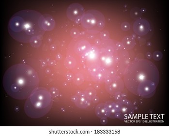 Abstract deep space vector  background nebula - Vector red nebula in space  background illustration