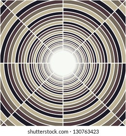 Abstract deep tube, light at end of tunnel, vector background