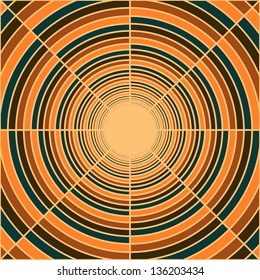 Abstract deep tube, light at end of tunnel, vector background