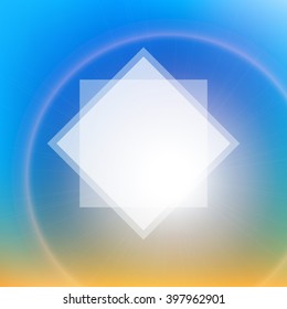 Abstract Deep water vector background with blurred lights and white space for text. Underwater and sun design element. Suitable for greeting card, ad, poster