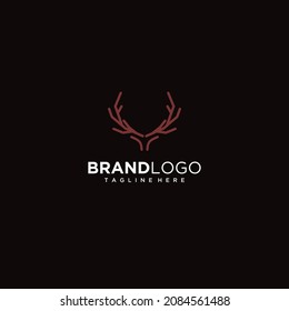 abstract deer antlers logo design