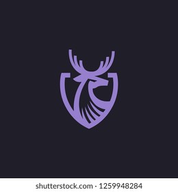 Abstract Deer Emblem Shield