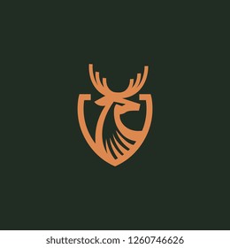 Abstract Deer Emblem Shield