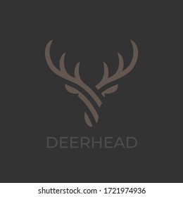 Abstract Deer Head Logo Design. Vector illustration. Stylized geometric shape deer logotype.