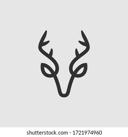 Abstract Deer Head Logo Design. Vector illustration. Stylized geometric shape deer logotype.