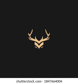 Abstract Deer Head Logo Design. Vector illustration. shape deer logotype.