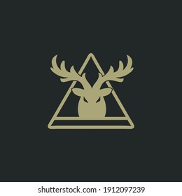Abstract Deer Head Logo Design. Vector illustration. Stylized geometric shape deer logotype.