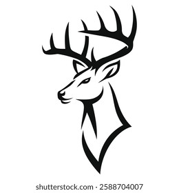 Abstract Deer Head Logo – Minimalist Stag Vector Design