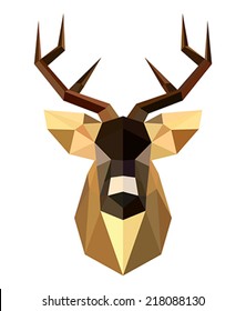 Abstract deer head on a white background
