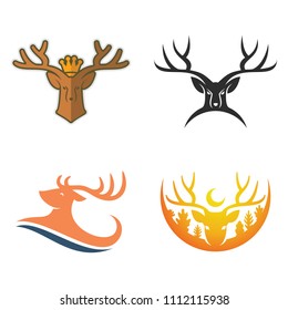 Abstract Deer Head Silhouette Symbol