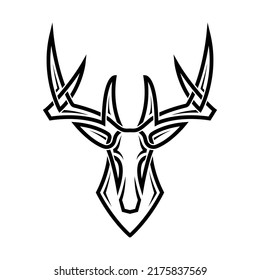 Abstract deer head tattoo vector. deer head mascot icon.