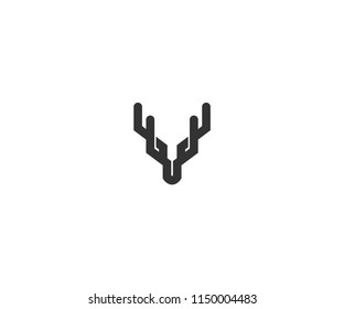 abstract deer logo design template