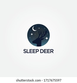 Abstract Deer With Night Element Logo