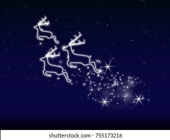 abstract deer on night sky 