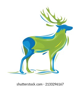 Abstract deer silhouette vector illustration