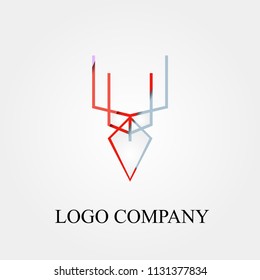 abstract deer vector logo, sign, or symbol concept for startup company