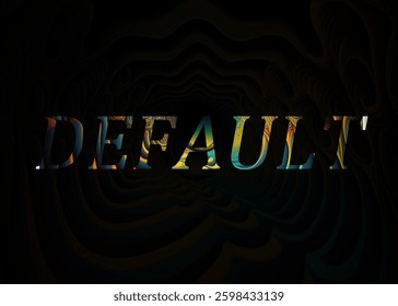 Abstract Default Text Effect Design Black Background
