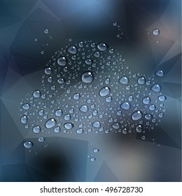 Abstract defocused background with transparent water drops