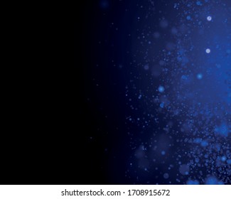 Un resumen desenfocó el bokeh azul circular sobre fondo oscuro. EPS 10