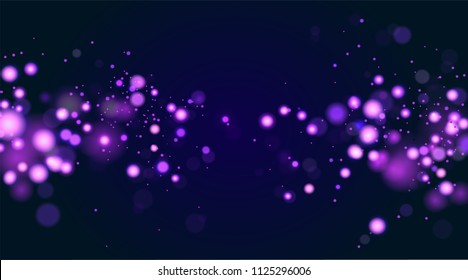 Abstract defocused circular bokeh sparkle glitter lights layout. Magic christmas background. Elegant, shiny, blue blurred background. EPS 10.