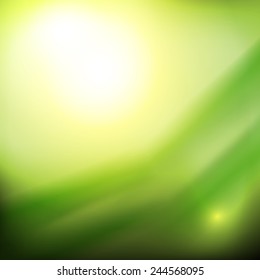 Abstract de-focused green background. Scientific vector illustration. Technology or scientific backdrop. Place for your text.