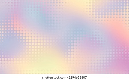 Abstract defocused horizontal background with pop art halftone dots. Vector image.