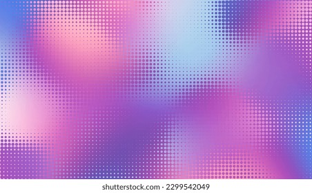 Abstract defocused horizontal background with pop art halftone dots. Vector image.