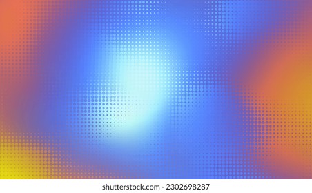 Abstract defocused horizontal background with pop art halftone dots. Vector image.