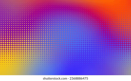 Abstract defocused horizontal background with pop art halftone dots. Vector image.