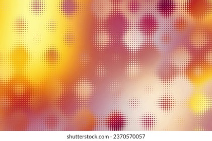 Abstract defocused horizontal background with pop art halftone dots. Vector image.