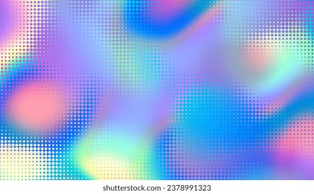 Resumen de fondo horizontal desenfocado con puntos a medio tono de arte pop. Imagen vectorial.