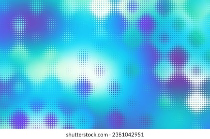 Abstract defocused horizontal background with pop art halftone dots. Vector image.