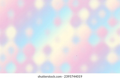 Abstract defocused horizontal background with pop art halftone dots. Vector image.