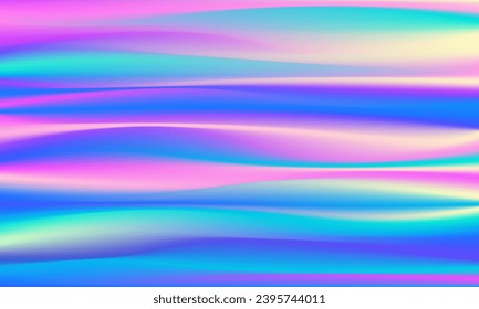 Abstract defocused horizontal background with horizontal smooth blurred wavy lines. Vector eps