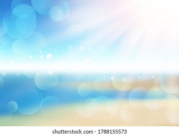 Resumen de fondo de verano desenfocado con diseño de luces de bokek