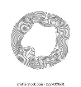 Pancarta resumida deformada de círculo. Contorsión distorsionada. Ilustración del vector