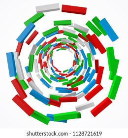 abstract with deformed cubes. 3d style vector illustration