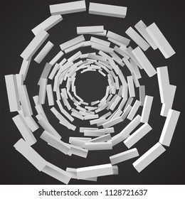abstract with deformed cubes. 3d style vector illustration
