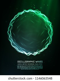 Abstract deformed sphere of luminous points in space. Vector illustration