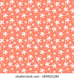 Abstrakte, zarte, weiße Hintergrundblöcke auf hellorangefarbenem Hintergrund, Design-Textur, nahtlose Muster, Vektorgrafik