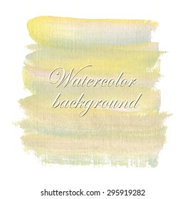 Abstract delicate beige background. Watercolor hand drawing. Vector illustration