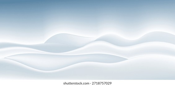 Abstrato delicado fundo branco e azul claro com ondas de neve fluindo suave criando um efeito de paisagem de inverno tranquilo