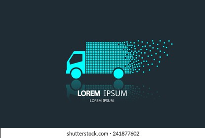 Abstract delivery car logo. Vector logotype design.