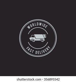 abstract delivery label on a black background